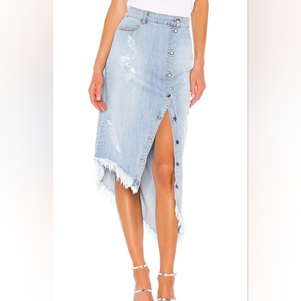 Retrofete Revolve Maude Skirt Distressed Button